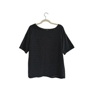 Talbots Boat Neck 3/4 Length Sleeve T Shirt Size XL Polka Dot